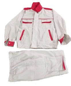 Quần áo Kaki - Ghi sáng phối đỏ LS508