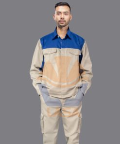 Quần áo Kaki liên doanh - Ghi tối phối xanh LS610