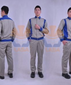 Quần áo Pangrim Hàn Quốc - Ghi tối phối xanh LS608